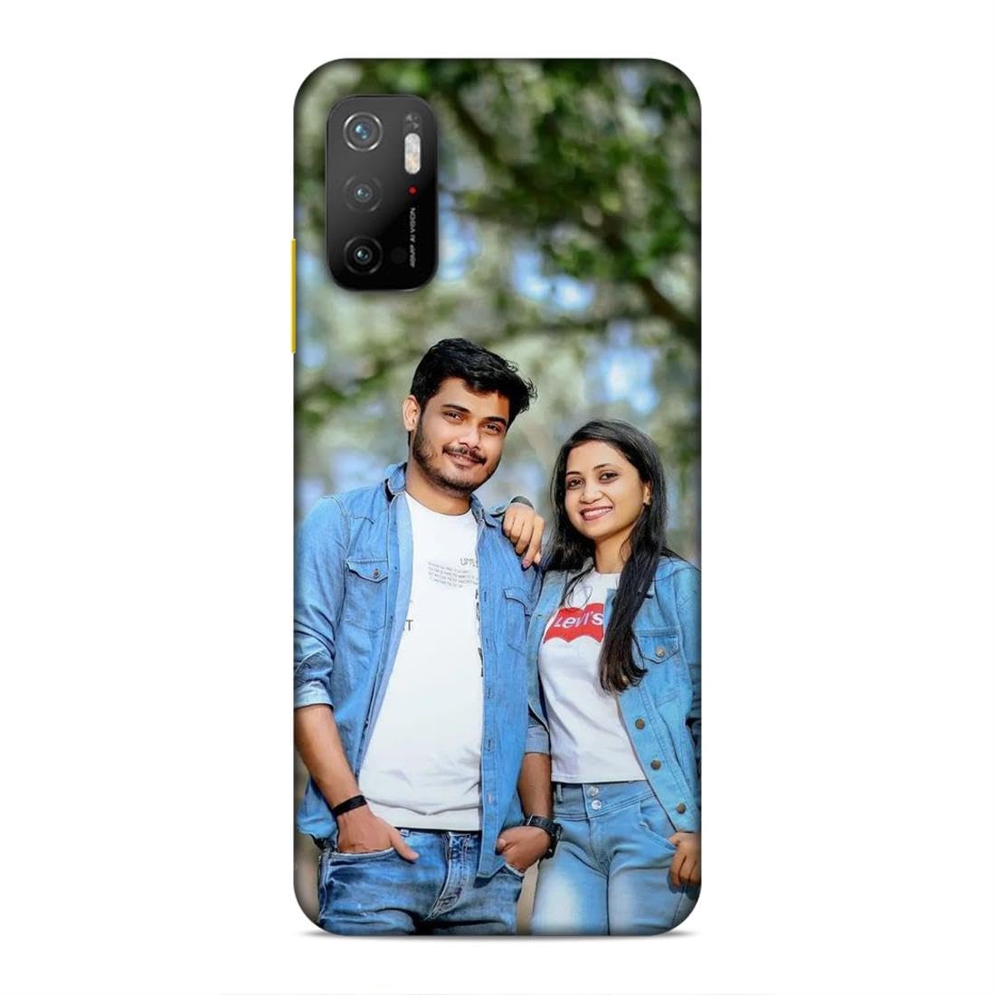 Custom Design Back Cover for Redmi Poco M3 Pro, Upload Your Photo, Logo or Artwork & Type Name, Quote, Punches, Polycarbonate Hard Case for Boys and Girls