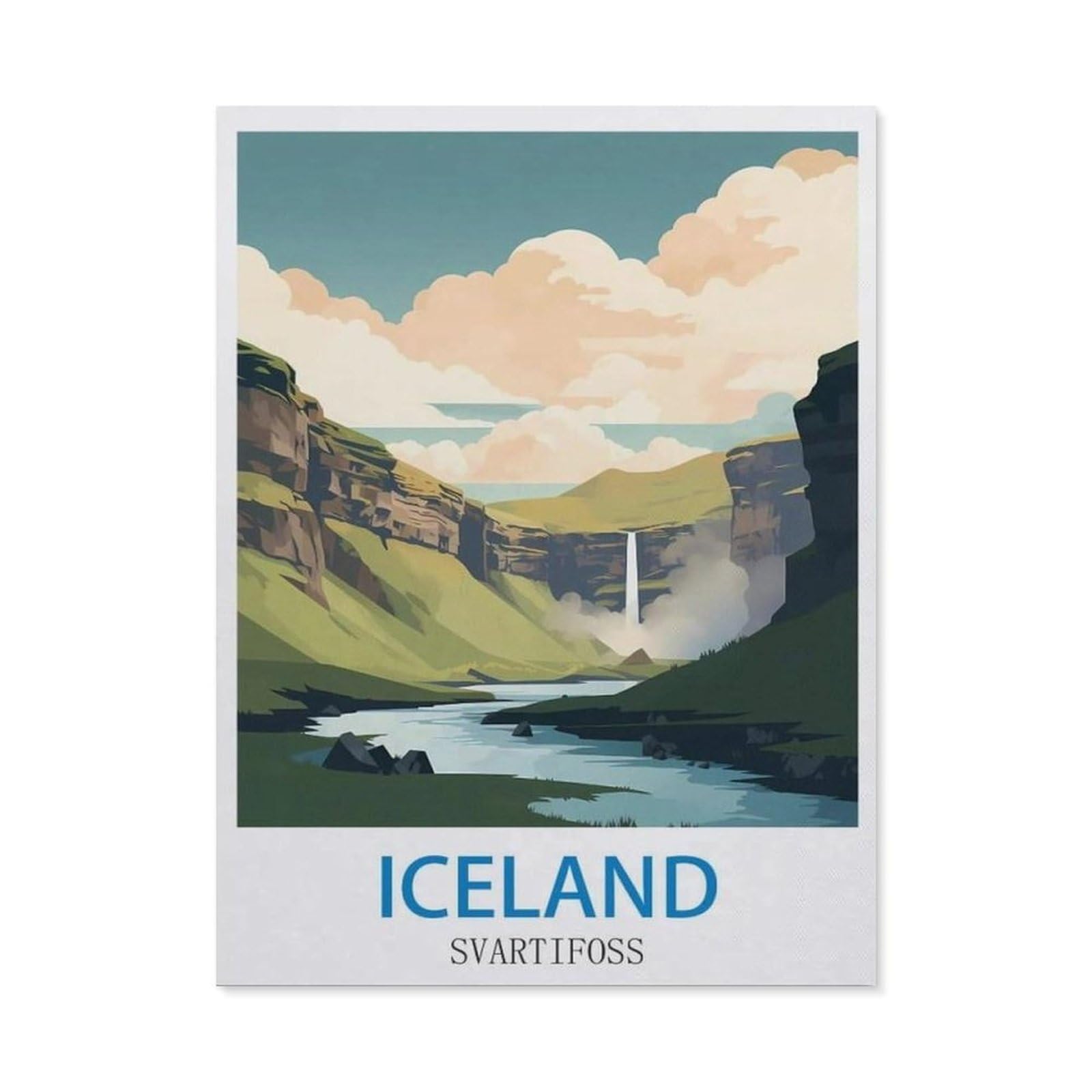 BEAYODKP DIY Diamond Art Kits，Iceland Svartifoss（50x60cm）