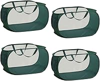 Vista 12 de 4 Piezas Cesta de Lavandería Desmontable con Malla y Mangos Duraderos, Cestas de Lavandería Plegables, Cesta de Ropa Plegable para Dormitorio Azul