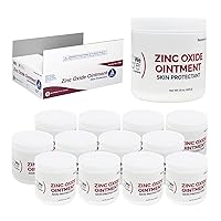 Vista 1 de Dynarex Ungüento de óxido de zinc, ungüento protector para la piel, calma, previene y alivia la piel agrietada y la irritación, blanco, 12 frascos