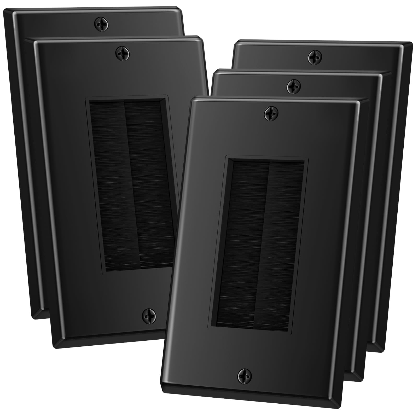 Lot de 5 plaques murales noires pour cacher les imperfections autour des prises