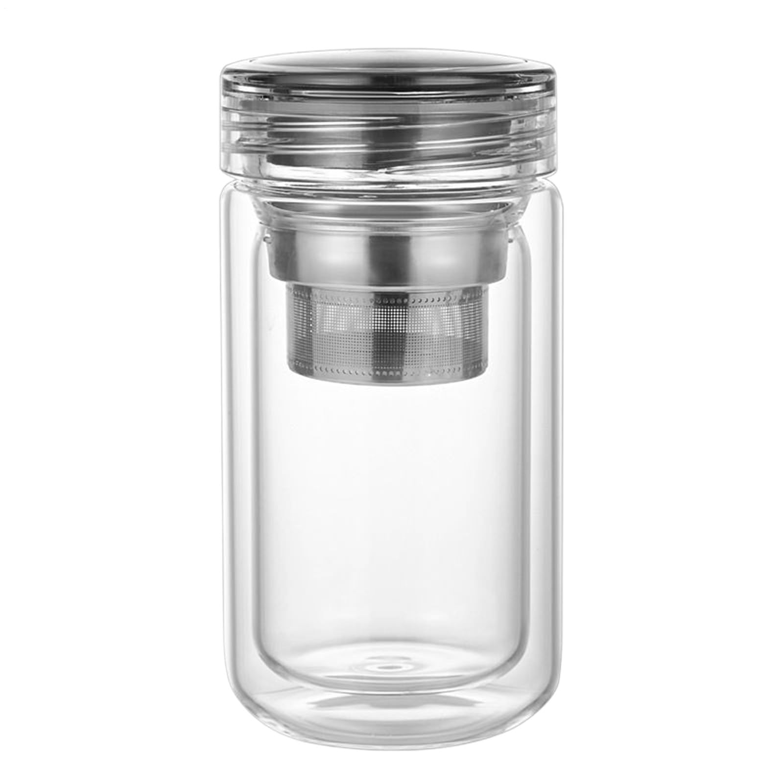 Tasse à thé anti-fuite en verre transparent avec filtre de grande capacité