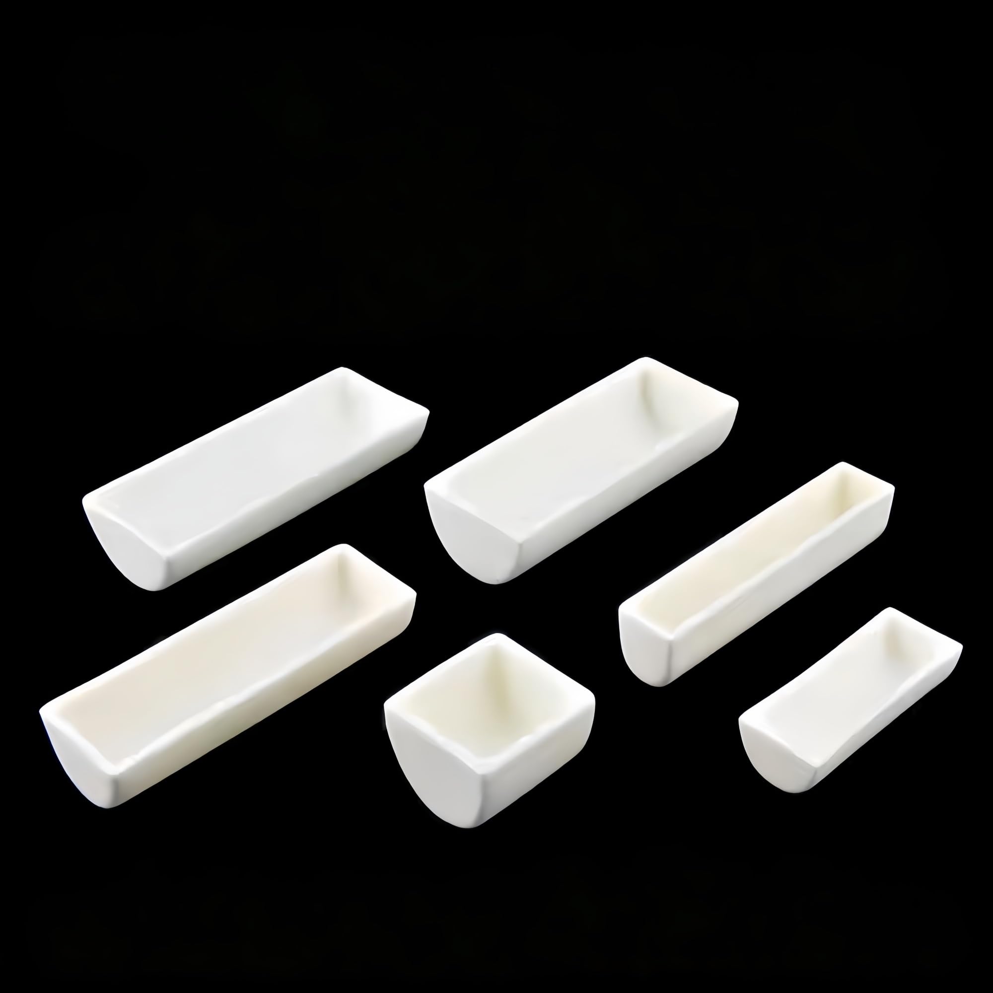 Crogiolo in ceramica di allumina pura al 99% con coperchio - Barchetta in alluminio quadrata semicircolare ad alta temperatura, 1 pz(60x54x24mm with lid)