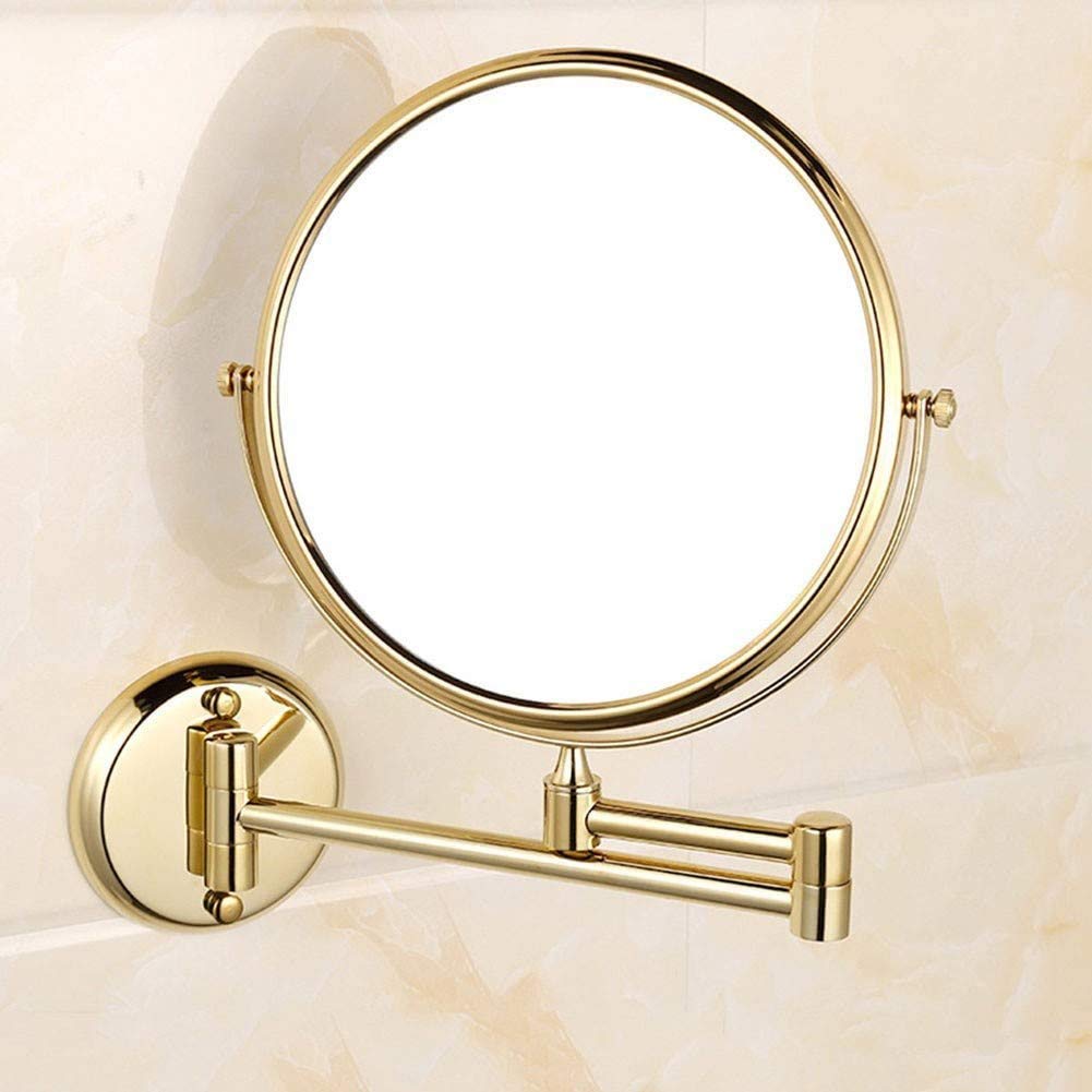 Espejo de maquillaje de mano. Espejo de Afeitar Espejo de Maquillaje Montado en la Pared Espejo de Pared Giratorio de Dos Caras de 8 Pulgadas, Espejo de Maquillaje Cosmético de Afeitar de Baño Plegabl