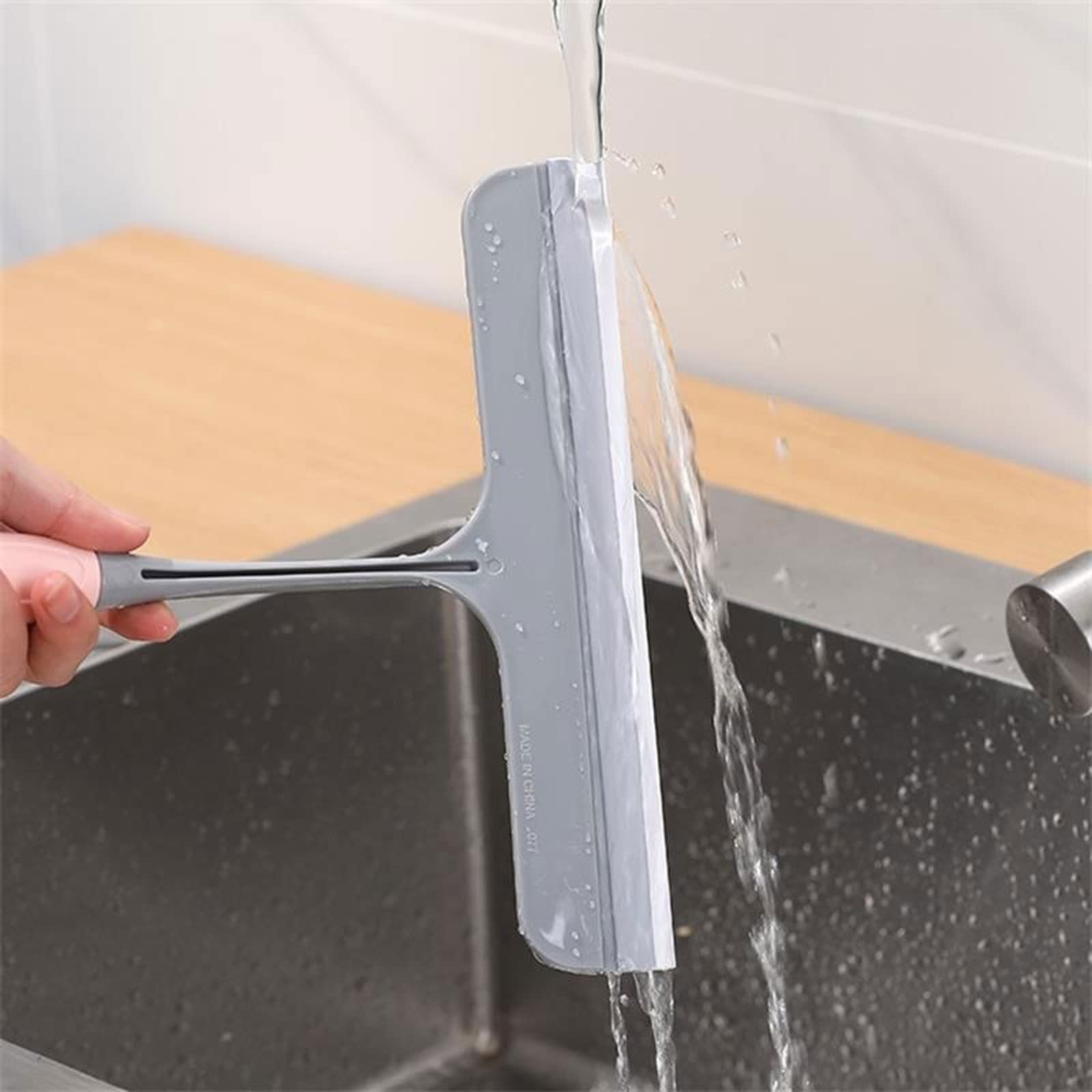 Rasquetas para Ducha, Limpiador de Ventanas Espejo Cristal Antideslizante, enjugador Ducha Silicona PP TPR, Multicolor(Blue)