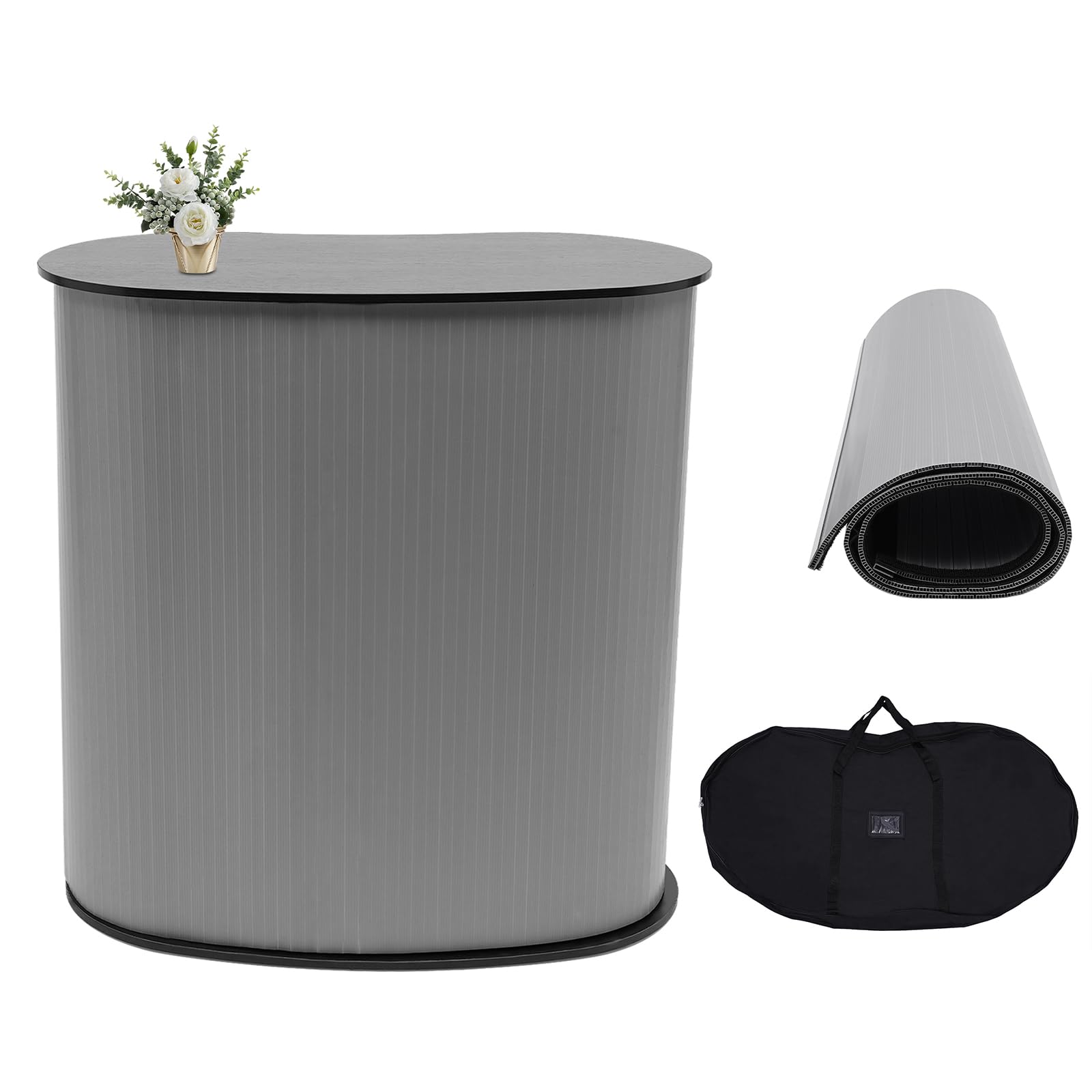 Messetheke Faltbar, 40 x 90 x 90cm Tragbare Messetheke Messetresen mit Tasche, Tragbar Counter Table Stand Display Kapazität 50kg, Empfangstheke Prsentationsstnder