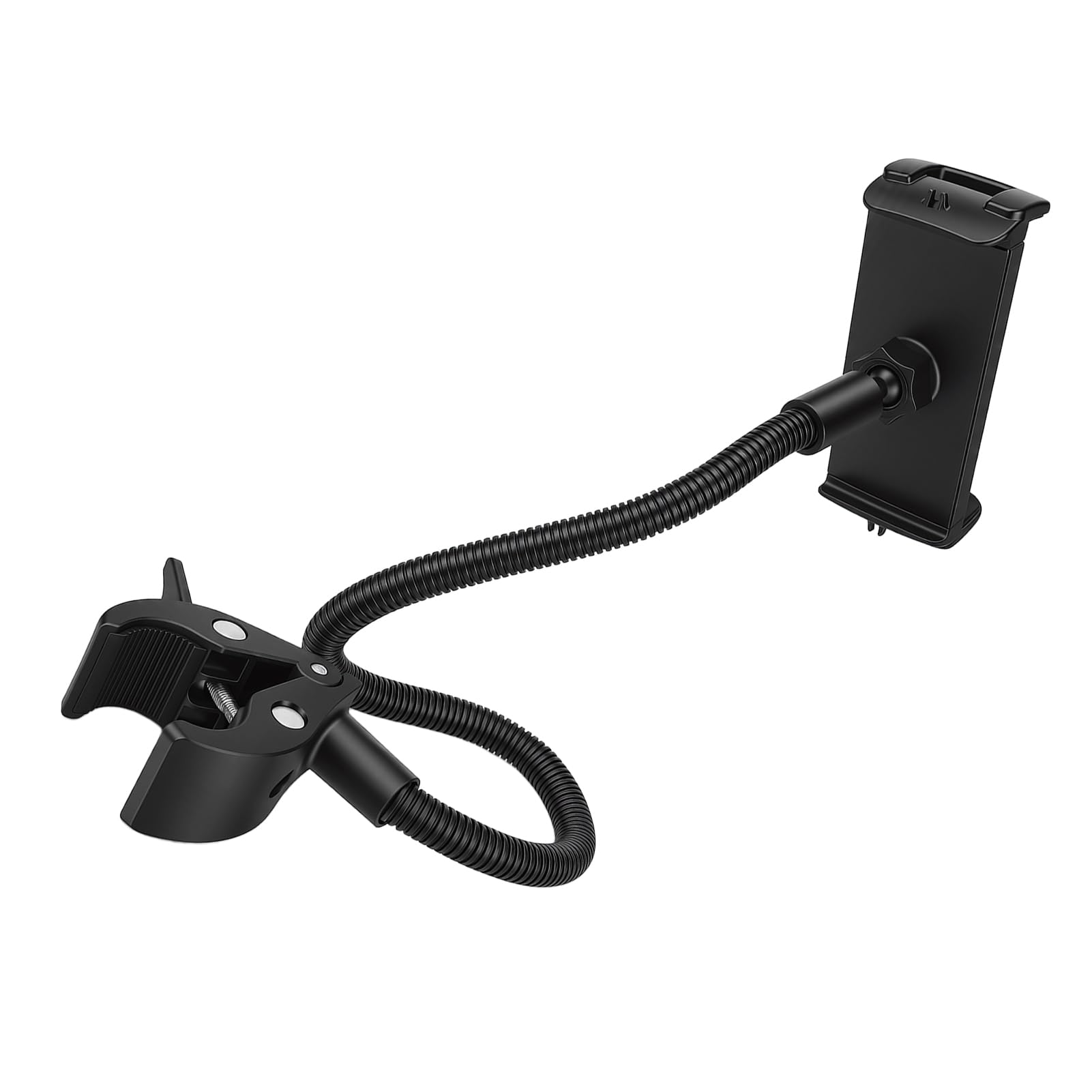 Fyearfly Supporto flessibile per smartphone a collo d'oca, supporto stabile e regolabile per braccio per telefono cellulare per passeggino, bici fitness, postazione di lavoro su tapis