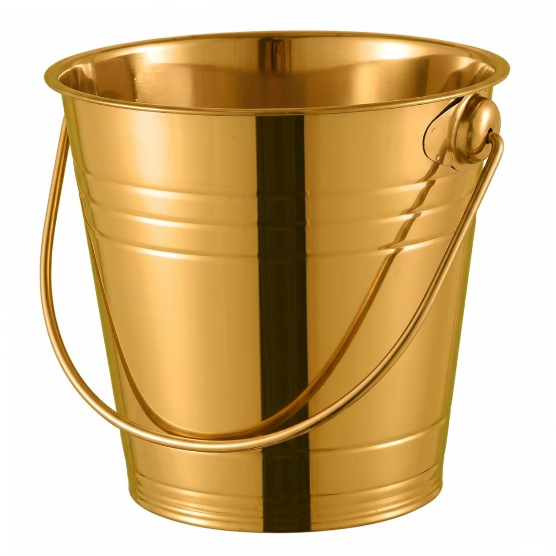 Xoeryoy Wine Bucket, 2l Stainless Steel Ice Bucket Thickened Champagne Wine Tub with Ergonomic Handles for Parties, Bars or Ktv, Gold
