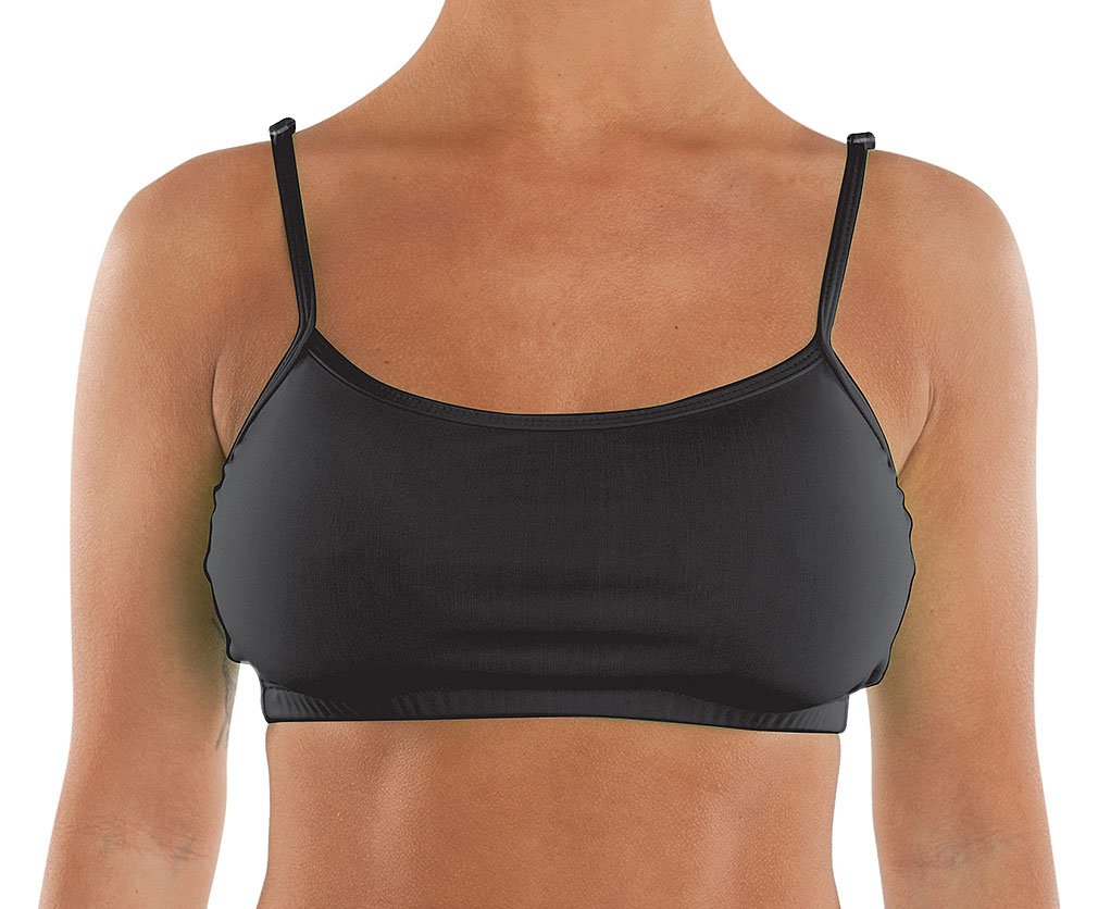 DanzNmotion by Danshuz Women's Solid Bra Top L BLACK