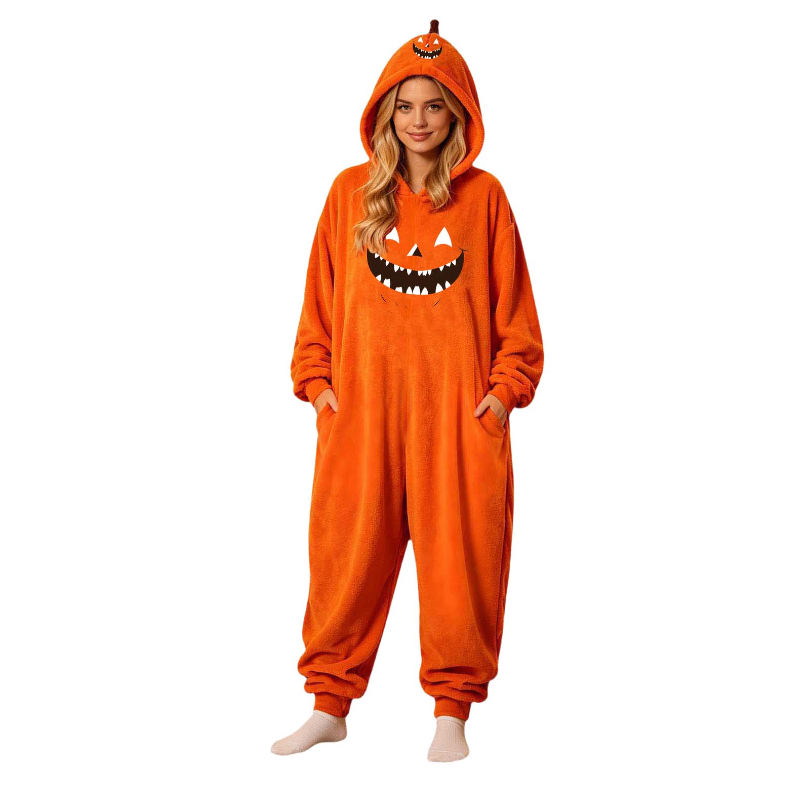 Generisch für Erwachsene im Hofstil mit Overall-Design ideal für Halloween Partys festliche Anlässe sowie Cosplay-Events (Orange, L)