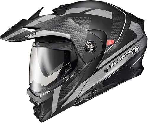 Miniatura 22 de ScorpionEXO AT960 Modular Adventure Street - Casco de motocicleta para adulto, con compartimentos para altavoces, compatible con Bluetooth, Negro