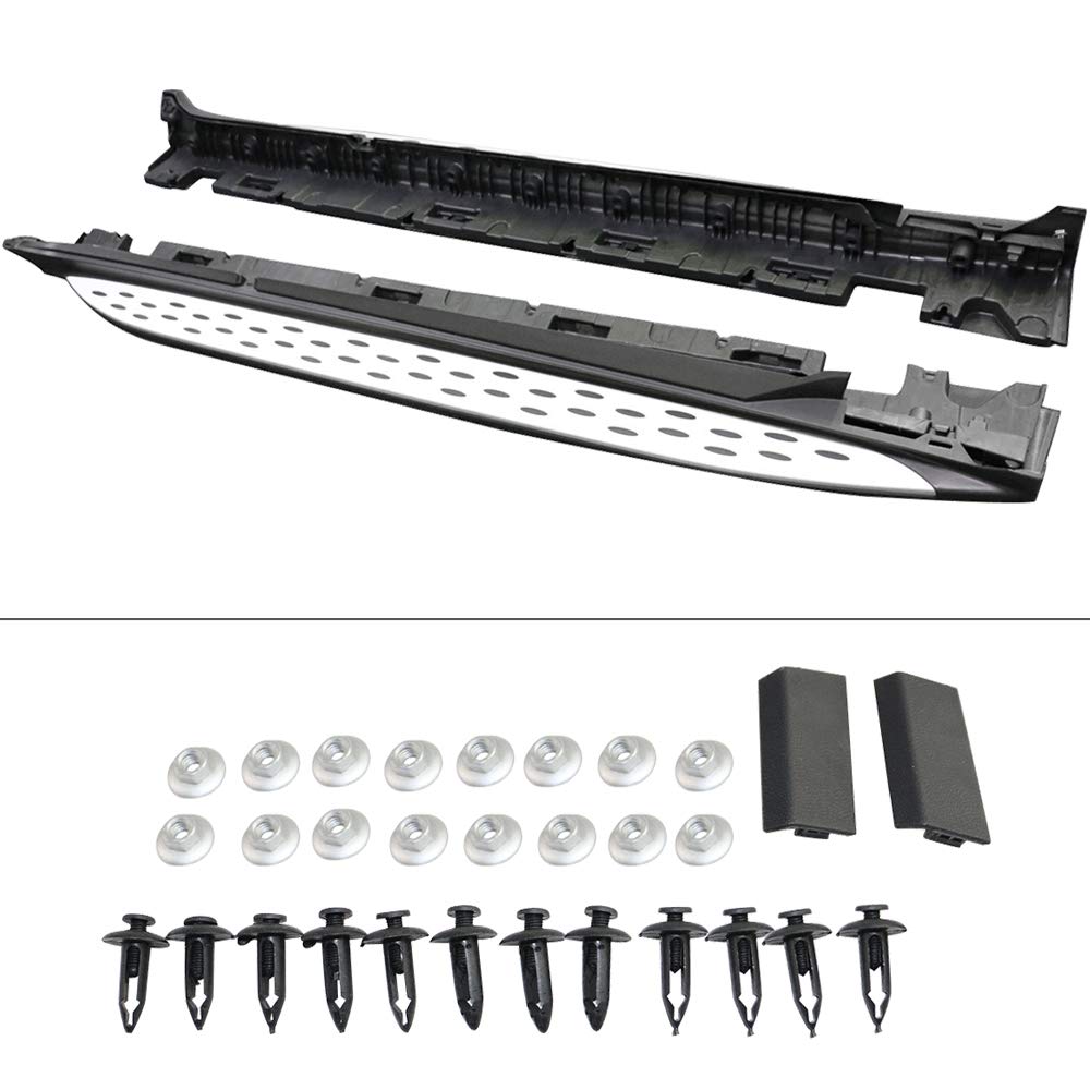 Running Board Compatible with 2016-2022 Mercedes Benz X253 GLC Class, Factory Style Side Step Nerf Bar Side Step Rails by IKON MOTORSPORTS, 2017 2018 2019 2020 2021