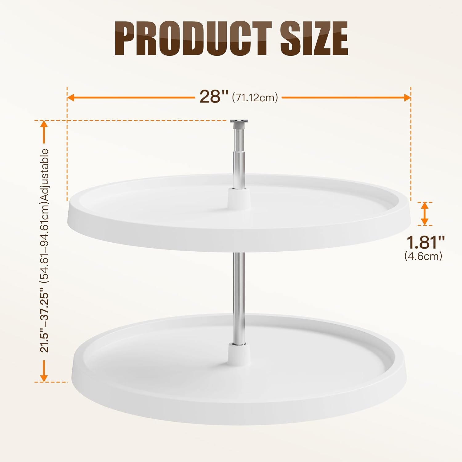 28" Lazy Susan for Cabinet,30Lbs Single Layer Load for Organization