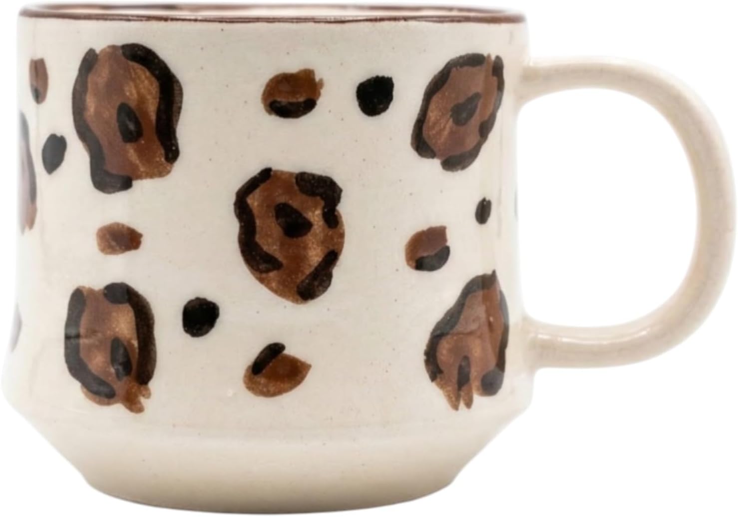 Handmade Ceramic Coffee Mug, 7 oz Coffee Cup, Hand Painted Small Espresso Mug, Stoneware Artisan Drinkware, Unique Pottery Gift, Dishwasher Safe Ceramic Cups (Mocha Latte)