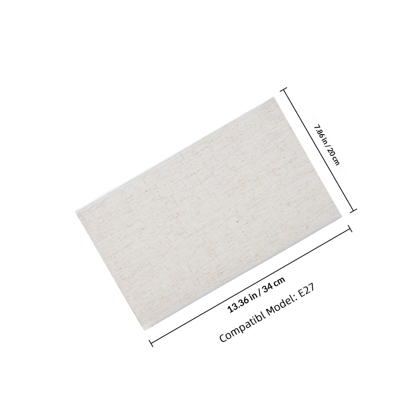 Rechteckiger Lampenschirm aus Stoff für E27-leuchtmittel in Beige