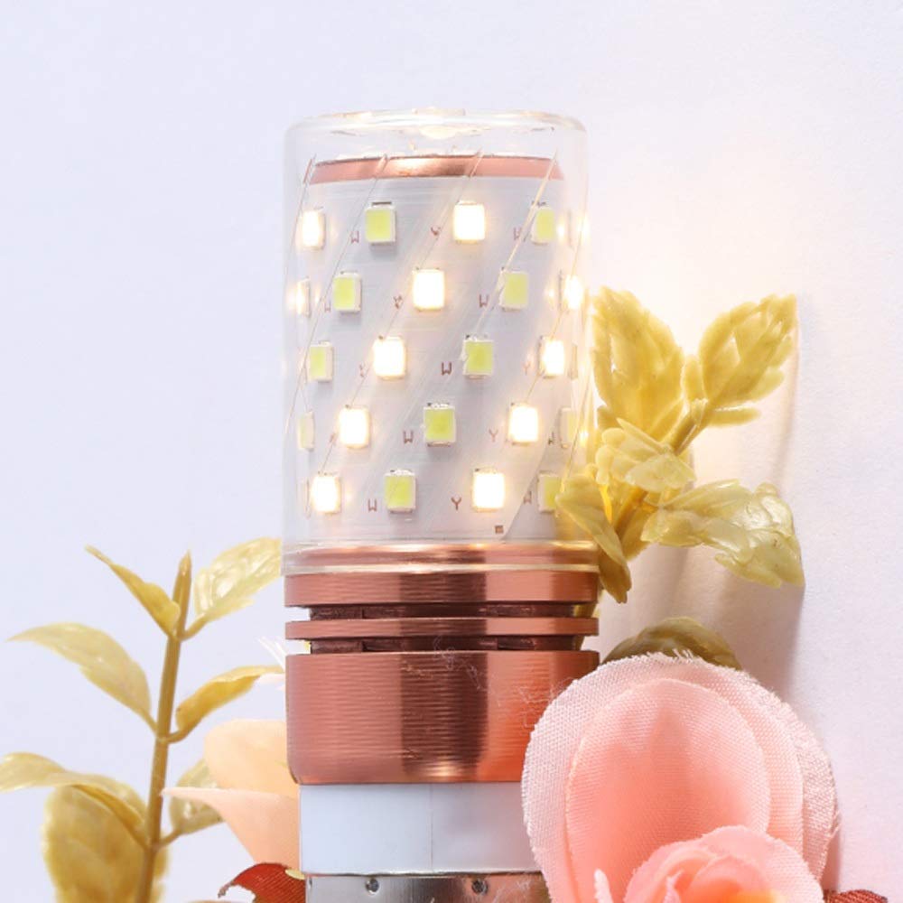 6 Pack E27 Candle Bulbs 12W Screw LED Light Bulbs E27 LED Bulb LED Corn Bulbs Screw LED Candle Bulbs Dimmable 3 Color Light, Warm 2700K, Warm White 4000K, White 6500K, Household Energy-saving Lamps