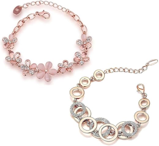 YouBella Jewellery for women Crystal Combo of Bracelets for Women Stylish Bangles Jewellery for Girls and Women