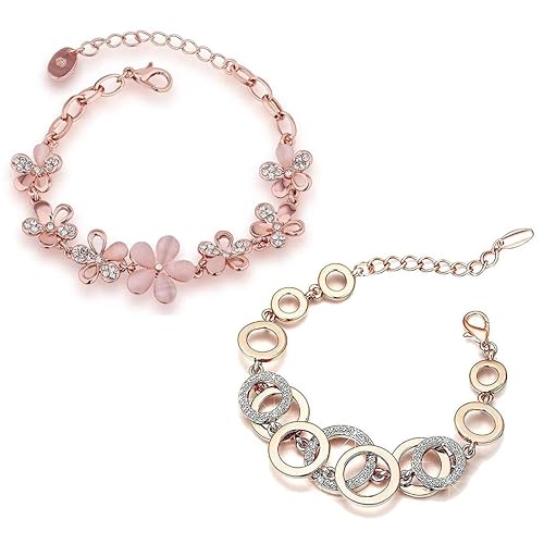 YouBella Jewellery Designer Crystal Combo of Bracelets for Women Stylish Bangles Jewellery for Girls and Women