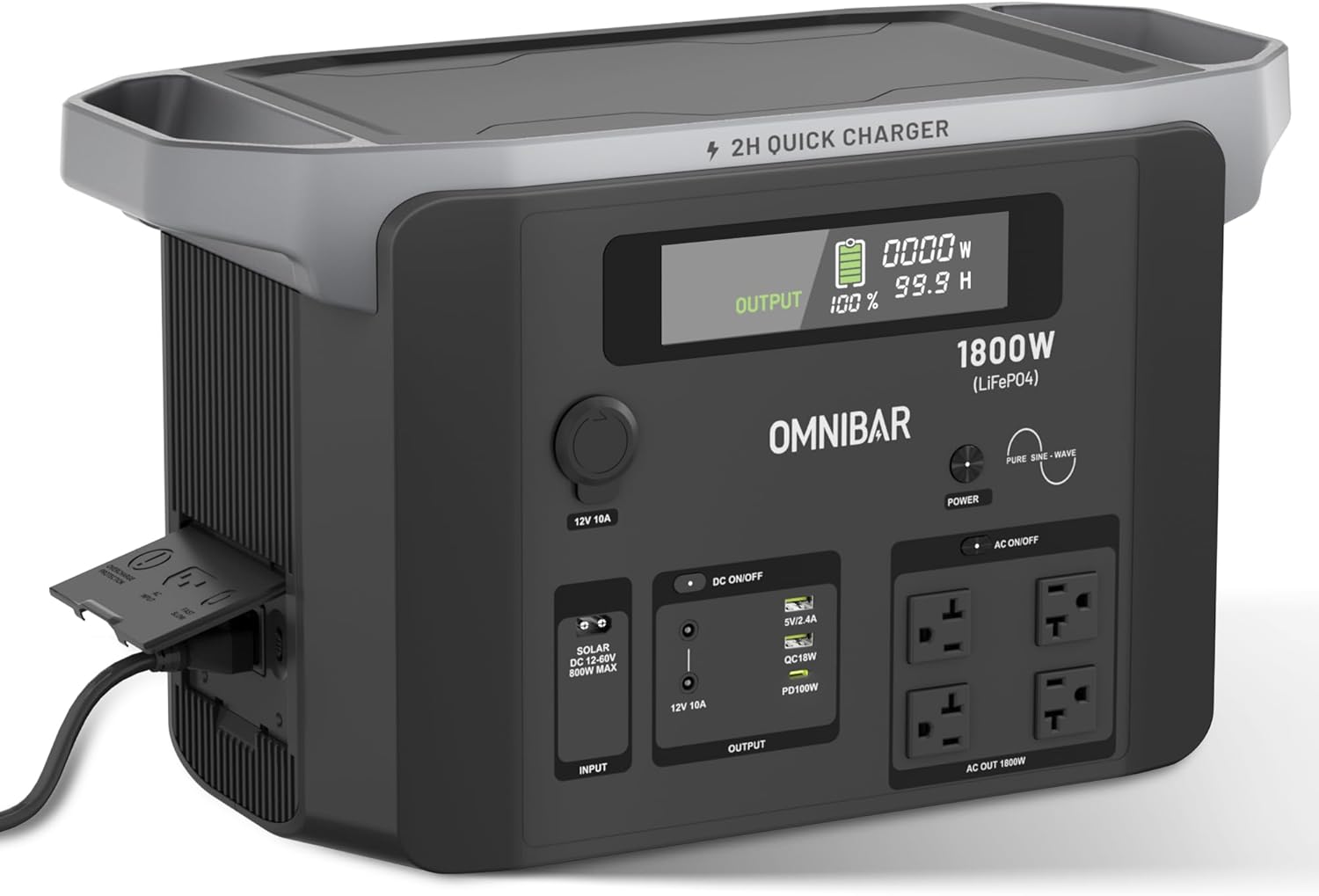 Omnibar Portable Power Station 1800W (Peak 3600W)