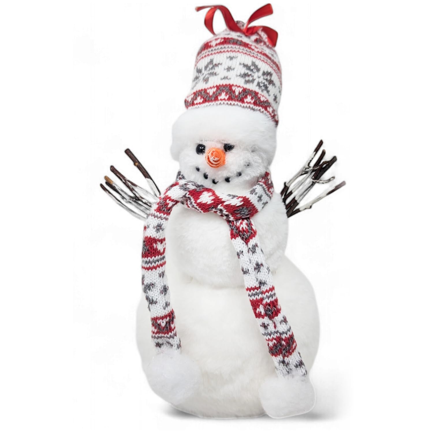 com-four® Muñeco de Navidad - Dulce decoración navideña Ideal como decoración de Mesa para Adviento - Adornos de Navidad para la casa, 28-40 cm (Rojo-Blanco - XL)