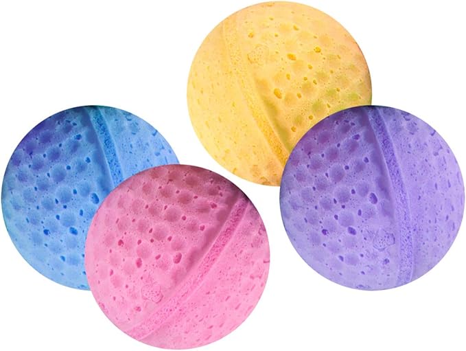 Karlie Cat Toy 4 Sponge Balls, Diameter4 cm, Assorted Colours Sponge