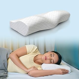 Sponsored Ad – Contour Cervical Pillow for Neck & Shoulder Pain Relief – Orthopedic Memory Foam for Side & Back Sleepers – White Jacquard Cover, Standard, Pack of 2