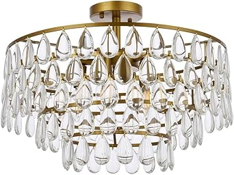 Elegant Lighting Indoor Modern Home Decorative Bright Mila 20 inch flush Mount in brass