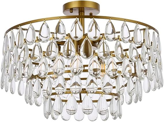Elegant Lighting Indoor Modern Home Decorative Bright Mila 20 inch flush Mount in brass