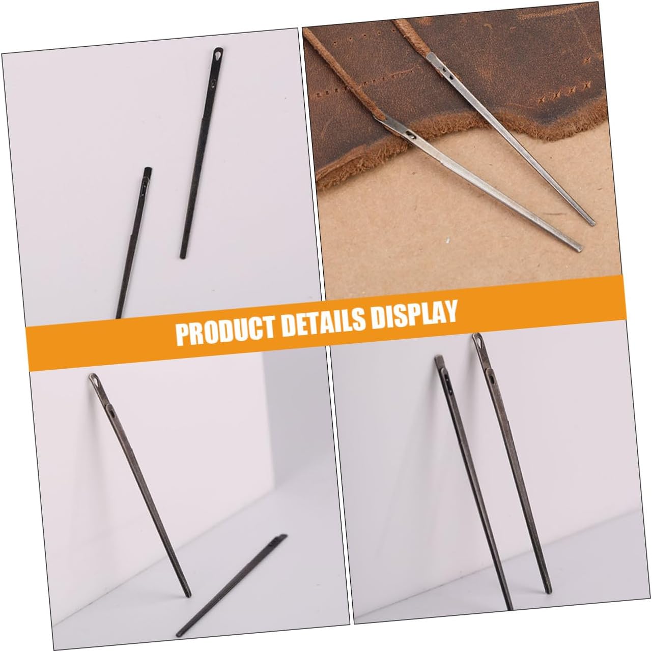 Steel Leather Sewing Needles 2pcs for Hand Stitching and Lacing