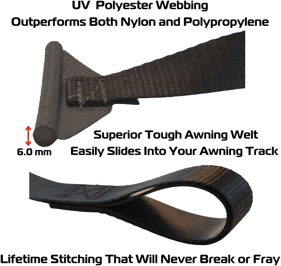EZ-Xtend RV Camper Awning Pull Strap Replacement Awning Strap Made UV Polyester Webbing and Lifetime Thread for Easy Operation of Your RV Patio Awning (99")