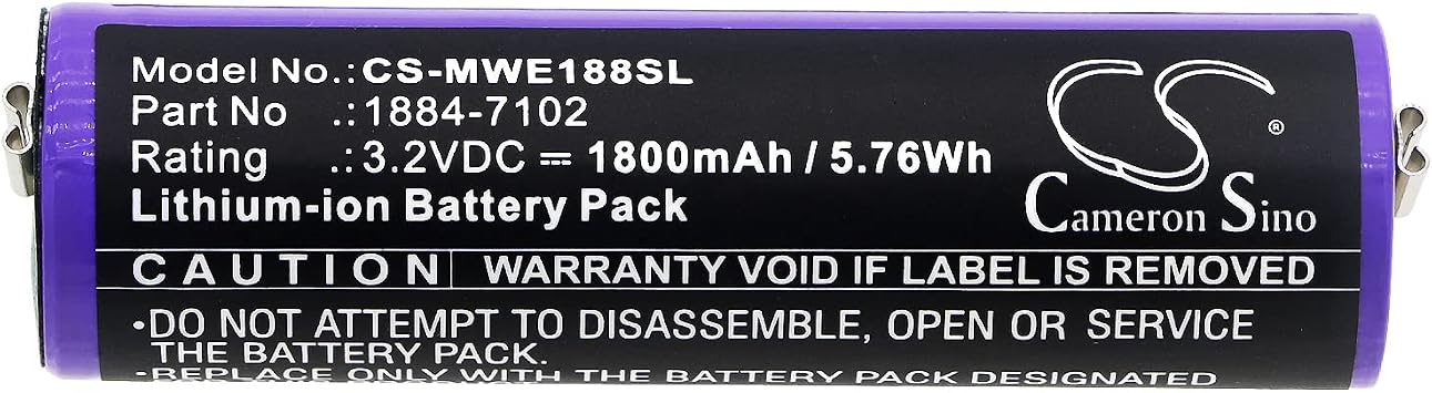Battery for Moser Ermila 1884,Ermila 1885,1884 Li+Pro,Ermila 1885 Motion,Wahl Ermila 1884,Wahl Ermila 1885,Wahl 1884 Li+Pro,fit Part NO1884-7102 1800mAh