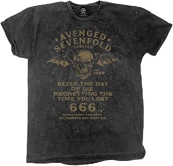 Avenged Sevenfold Mens Seize The Day Dip-Dye Tie Dye T-Shirt Medium Black