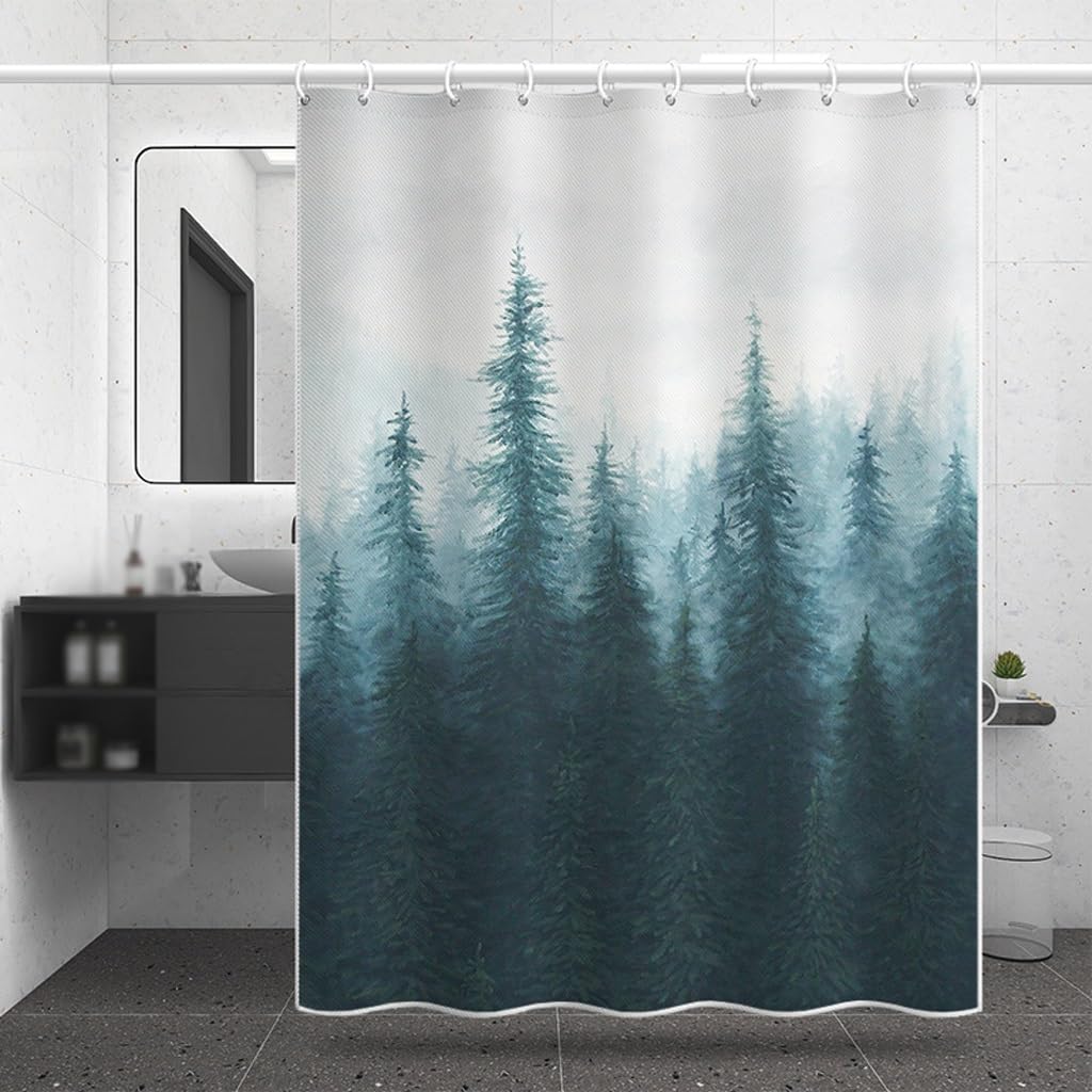 NZPOST Cortina De Ducha De Baño Cortina Revestimiento De Ducha Cortina De Puerta De Inodoro De Baño Cortina De Partición De Baño Cortina De Ducha Impermeable De Poliéster con G