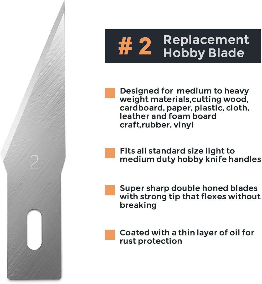 Nicpro 120 PCS Hobby Blades Set SK-5, Utility Refill #2 Art Blades Refill Cutting Tool with Storage Case for Medium to Heavy Craft, Hobby, Scrapbooking, Stencil