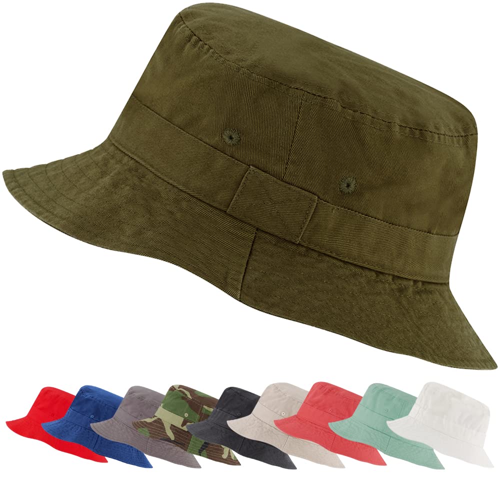 Bucket Hat for Women Men Teens - Garment Washed Cotton Lightweight packable Cute Bucket Hats for Beach Sun Summer Travel