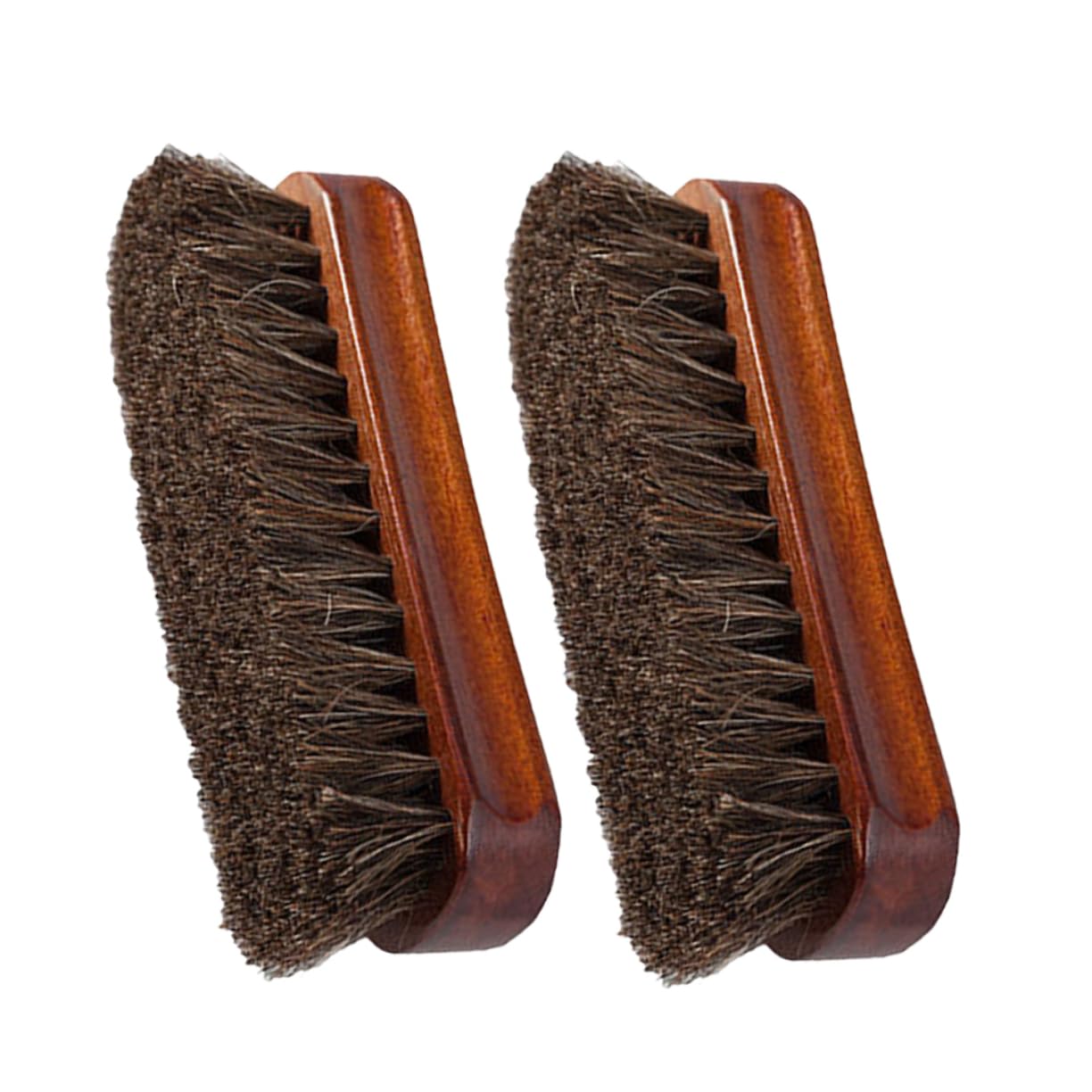3 Set Spazzola in Crine Di Cavallo Per Scarpe Lucido Da Scarpe Marrone Kit Sneaker Pulitore Per Polacco Roba Appiccicosa Per Le Animale Domestico Di Legno 2 Pezzi*3