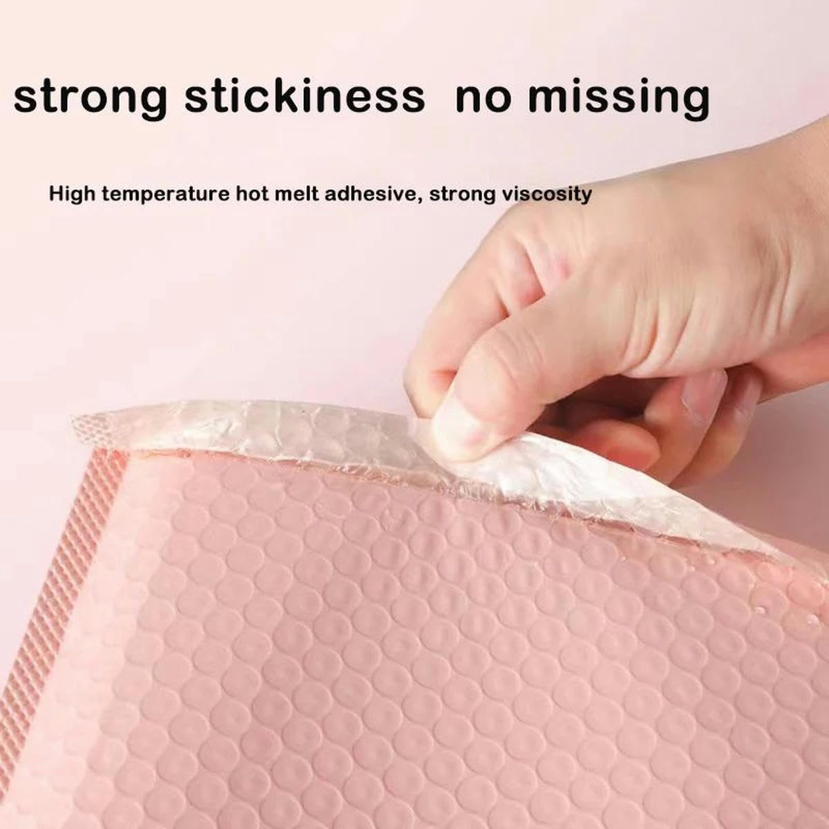 50 Stück rosa Versandtaschen, gepolsterte Briefumschläge, gefütterte Großpackung, Wickeltaschen für Versandverpackungen, selbstklebend, weiß, 50 Stück, 18 x 23 cm