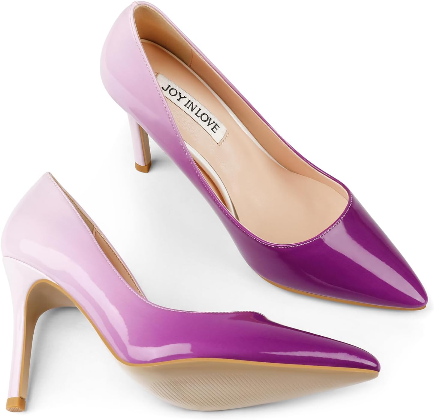 JOY IN LOVE Women's Pump Shoes 3.5" High Heels Pointy Toe Stiletto Pumps - Image 2