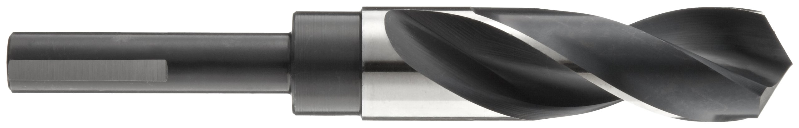 Precision Twist R57 alta velocidad acero broca de vástago reducido, sin recubrimiento (Bright) y negro acabado óxido de, 1/2 "vástago reducido, 118 Grado Punto de convencionales, 25/32", 1