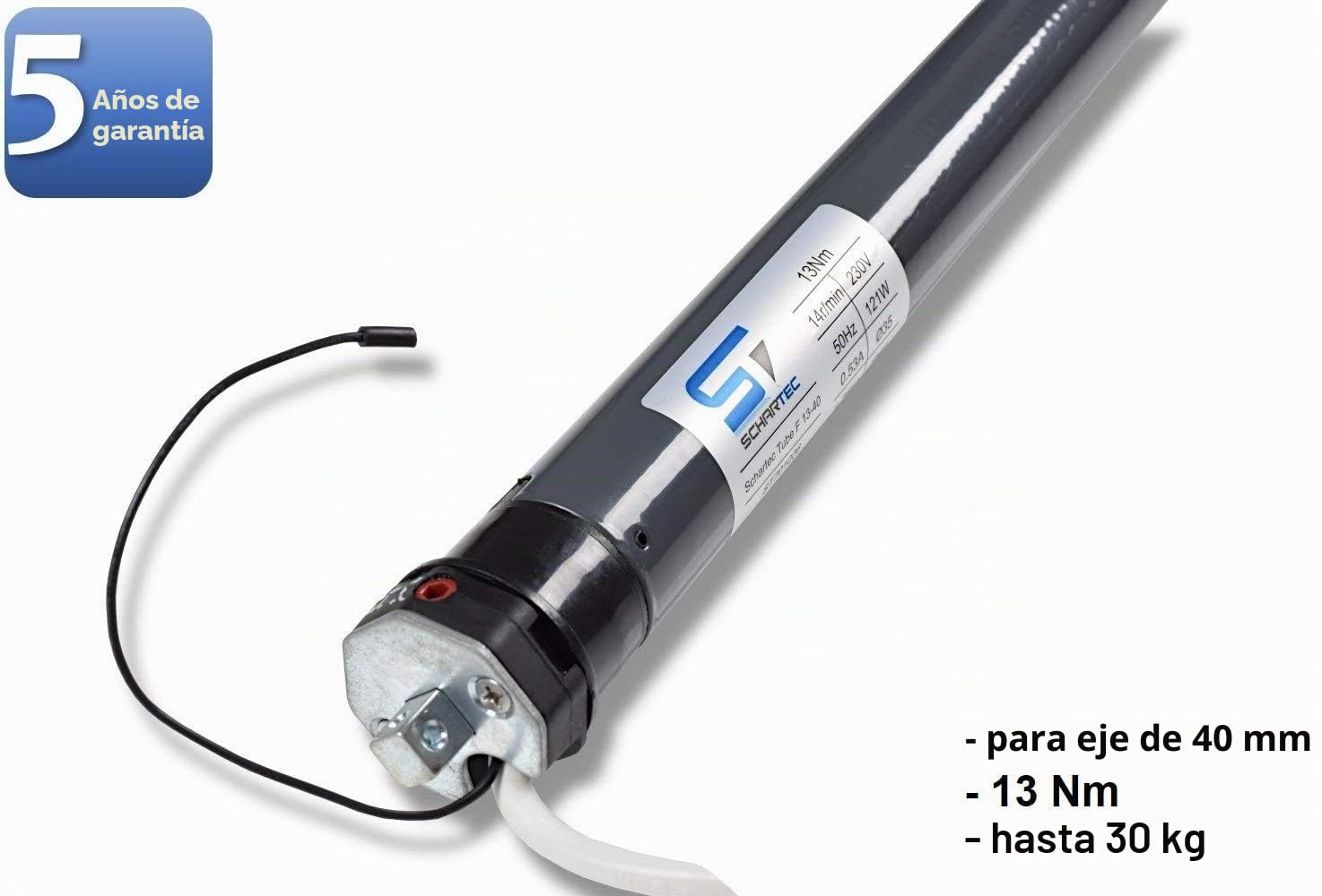 SCHARTEC Motor de persiana radiocontrolada por radio, motor tubular, control de persiana de 40 y 60 mm, eje eléctrico, juego completo de accionamiento de persiana (tubo F 13-40)
