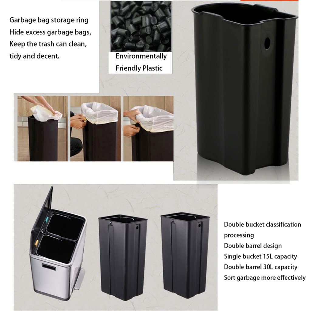 Amazon.com: C H SZ CC Trash Can Garbage Can Trash Bin Stainless