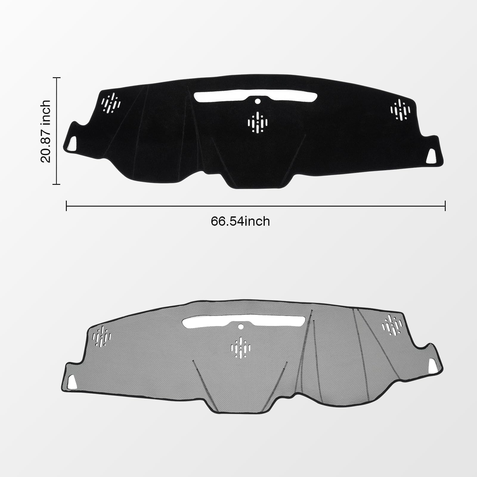 KUST Car Dash Cover for Chevy Tahoe/Suburban 2015-2019 2020 (LS, LT, LTZ), GMC Yukon/Yukon XL (SLE, SLT, Denali) Polyester Non-Slip Center Console Dash Cover Interior Accessories for Tahoe Black