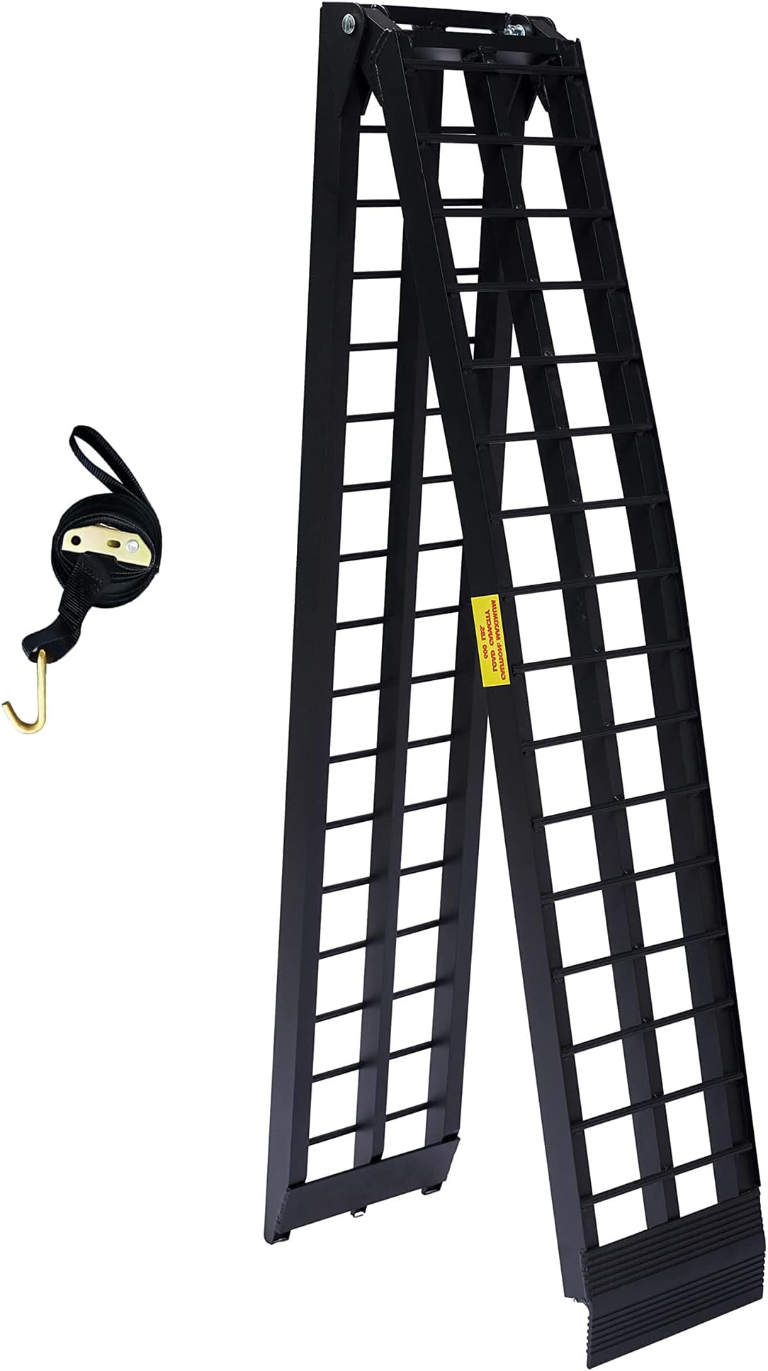 10 ft Folding Loading Ramp for Trucks, Black Truck Ramps, Aluminum Ramps, 600 LBS Powersports Lightweight Portable, Used for Loading Motorcycles, ATVs, UTVs, Dirt Bike, Lawn Mowers