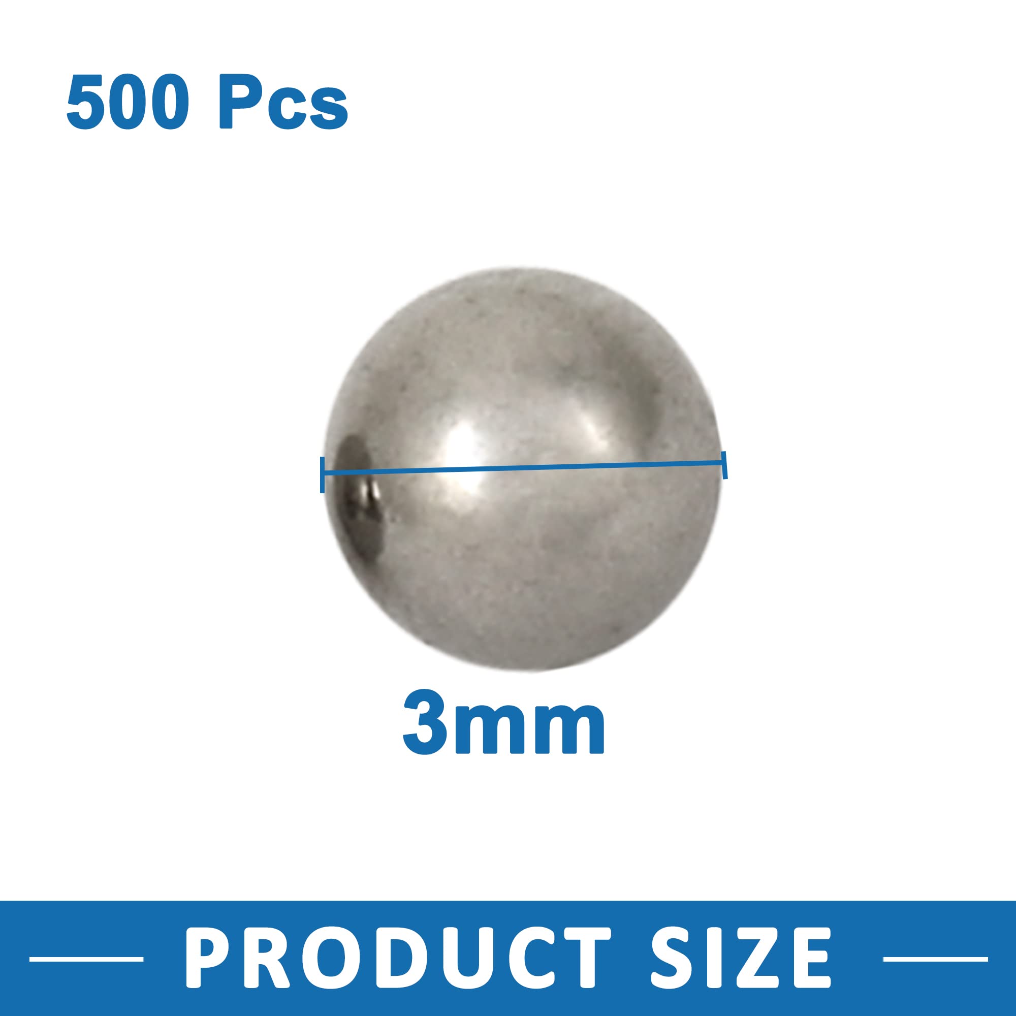 A ABSOPRO Vélotte Vélo Roue Billes Roulement 3mm Diamètre Carbone Acier (Ensemble de 500)