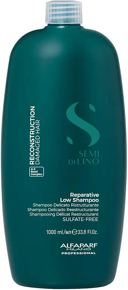 Alfaparf Milano Semi Di Lino Reconstruction Shampoo Reparador para Cabelos Danificados - Livre de Sulfato, SLS, Parabenos e Parafina - Seguro para Cabelos Coloridos - Qualidade Profissional de Salão 1L