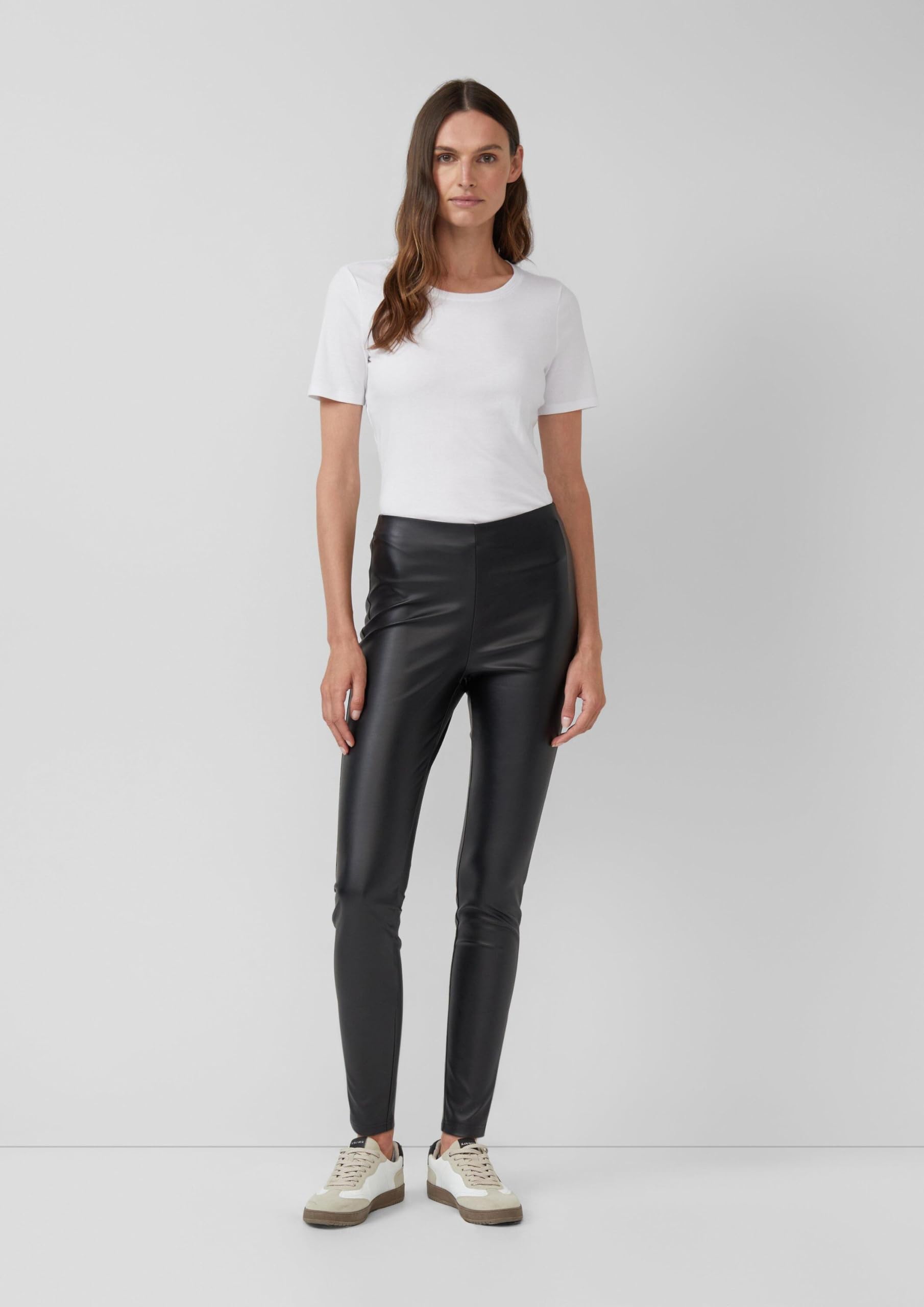 s.Oliver Damen Fake Leather Leggings Weiche Stretch-Leggings aus Kunstleder