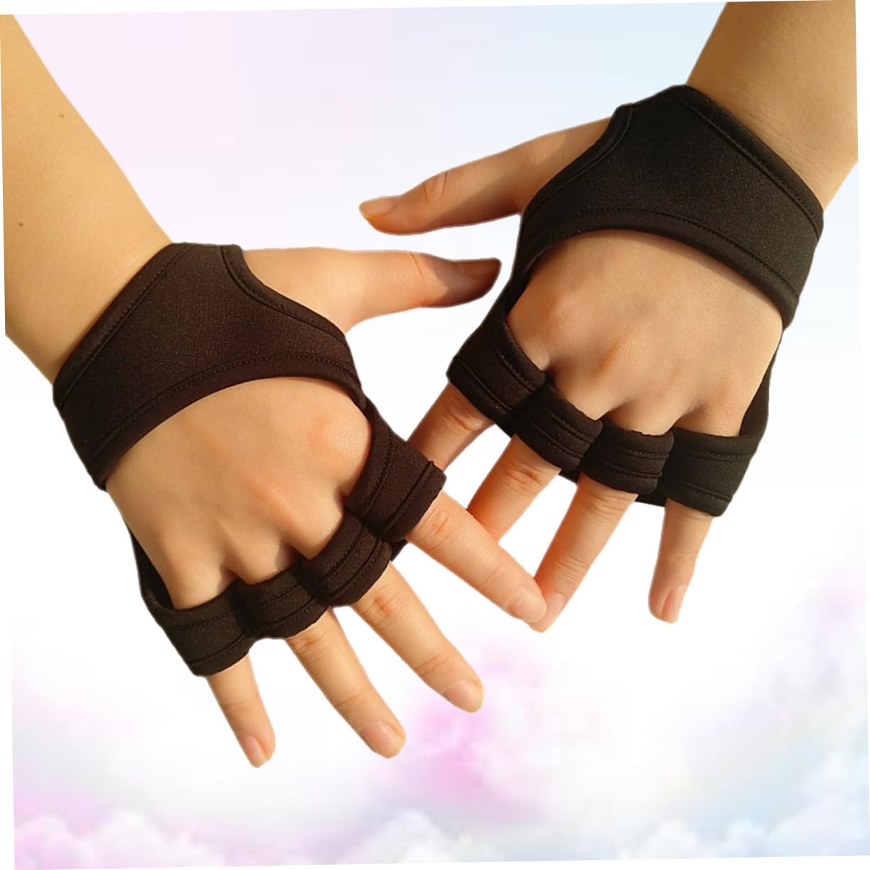 BESPORTBLE 2 Pezzi Guanti Da Palestra Da Donna Guanti Da Allenamento Da Uomo Da Yoga Da Uomo Senza Dita Imbottiti Con Mezzi Con Cinturino In Cotone Di
