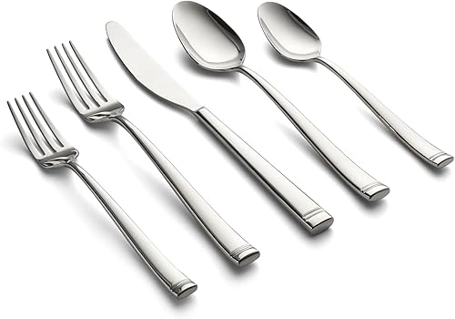 Cambridge Silversmiths Kingsland Mirror - Juego de cubiertos de 20 piezas, servicio para cuatro, color plateado