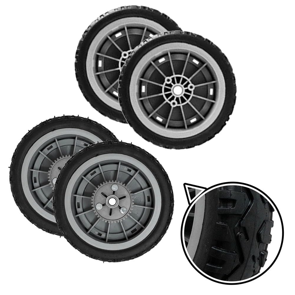 Kit de rueda delantera y trasera para cortacésped, compatible con modelos 20053 a 20384, piezas 107-3708 y 107-3709