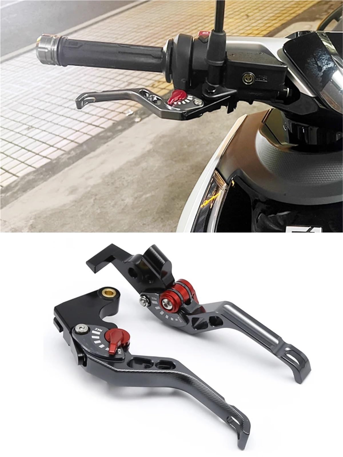 Fit FOR CFMOTO CF Moto XO-1 Papio 125 CF125 / Racer ABS Accessories 2 Finger CNC Adjustable Brake Clutch Lever(Black)